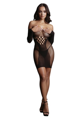 Mini robe en résille One size - Noir