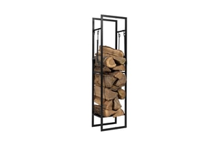 Suporte de lenha vertical e acessórios - 45 x 170 x 30 cm