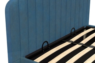 Cama com arrumação debaixo do estrado Valetnina - Azul-pato