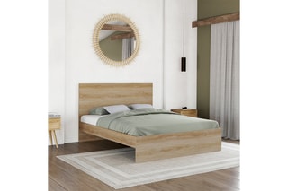 Cama Oklahoma - Imitação de madeira clara