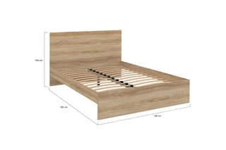 Cama Oklahoma - Imitação de madeira clara
