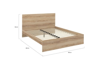 Cama Oklahoma - Imitação de madeira clara
