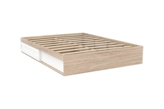 Estrutura de cama Orem com estrato e arrumação integrada - 140 x 190 cm