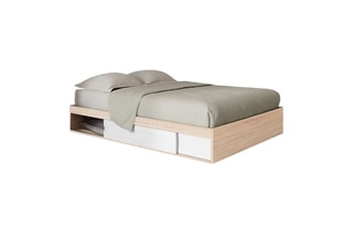 Estrutura de cama Orem com estrato e arrumação integrada - 140 x 190 cm