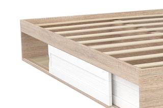 Estrutura de cama Orem com estrato e arrumação integrada - 140 x 190 cm