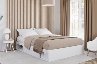 Estrutura de cama Orem com estrato e arrumação integrada - 140 x 190 cm