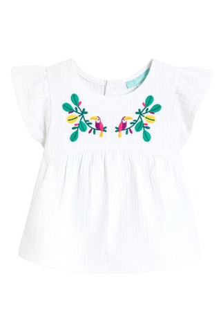 T-shirt e bloomer - Branco e verde - Obaïbi