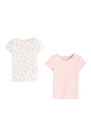 2 t-shirts - Blanc et rose - Okaïdi