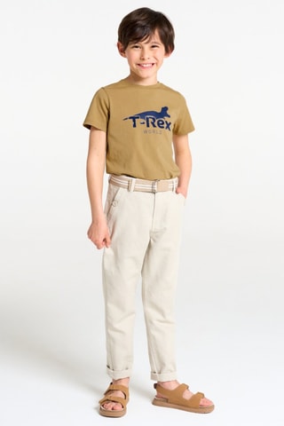 T-shirt Mundo Jurássico - Bege