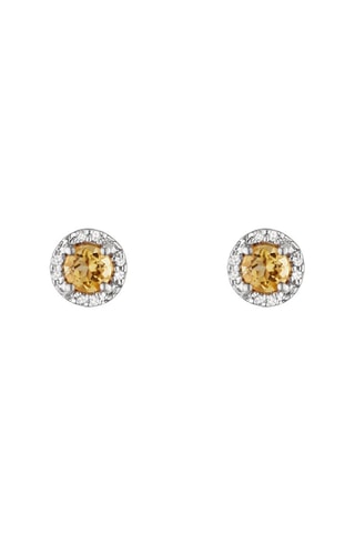 Brincos Popi  Ouro amarelo, diamantes e citrinas
