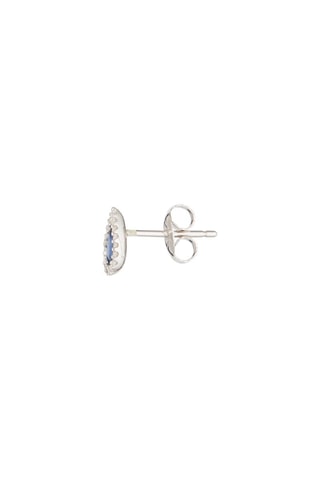Brincos Melton Ouro branco, diamantes e safira