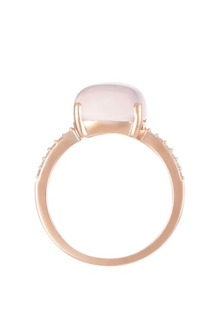 Anel Rose Dragée Ouro amarelo, quartzo rosa e diamantes