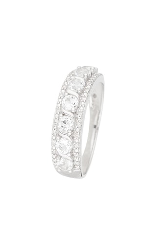 Anel Sitra Ouro branco, topázios e diamantes