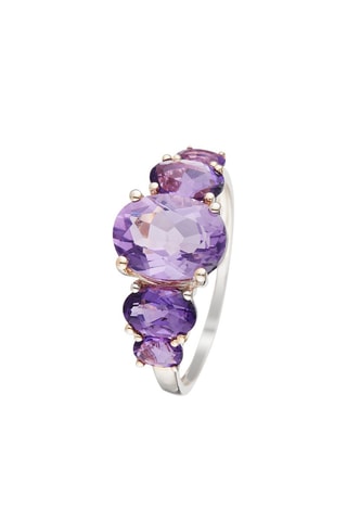 Anel Violet Hill Ouro amarelo e ametistas