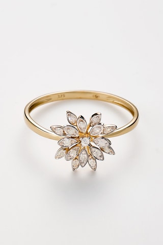 Anel Ramo Ouro amarelo e diamante