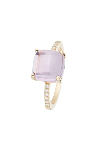 Anel Rose Dragée Ouro amarelo, ametista e diamantes