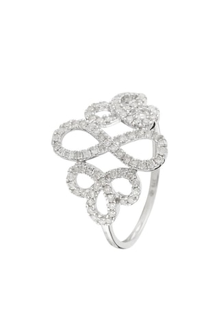 Anel Ngor Ouro branco e diamantes