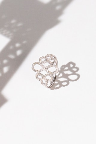 Anel Ngor Ouro branco e diamantes