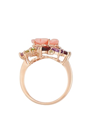 Anel Jardin Royal - Ouro rosa, ametistas, granadas, peridotos e rodolita