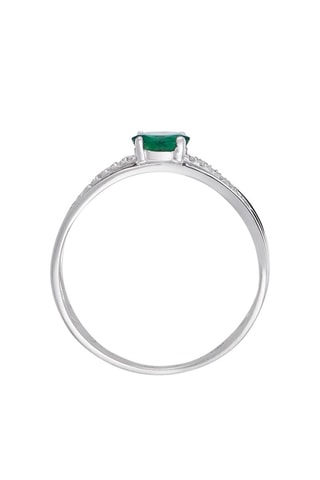 Anel Mangaïa Ouro branco, esmeralda e diamantes
