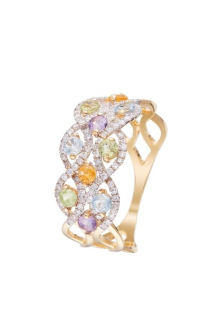 Anel Color pop - Ouro amarelo, pedras preciosas e diamantes
