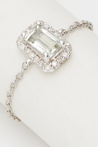 Anel Neya Ouro branco, diamantes e ametista