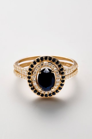 Anel Firenze nouvelle Ouro amarelo, diamantes e safiras