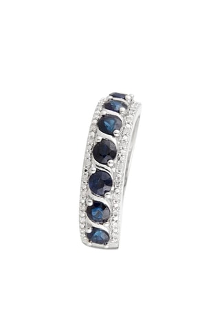 Anel Sitra Ouro branco, diamantes e safiras
