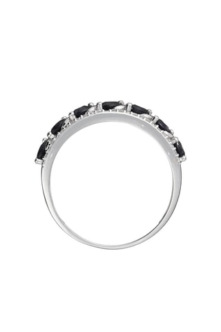 Anel Sitra Ouro branco, diamantes e safiras
