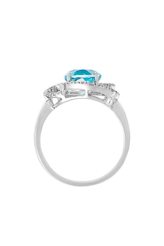 Anel Mississippi  Ouro branco, topázio e diamantes