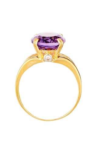 Anel Pattaya Ouro amarelo, ametista e diamantes