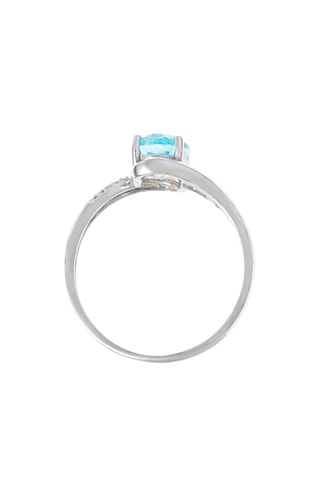 Anel Auckland Ouro branco, topázio e diamantes