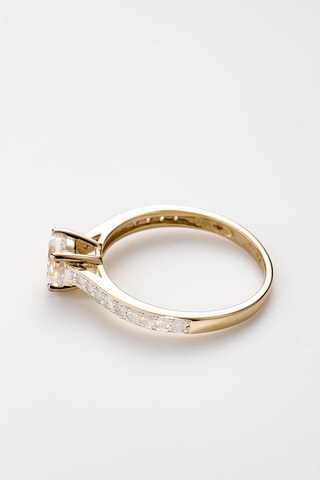 Anel Héra Ouro amarelo, diamantes e topázio branco