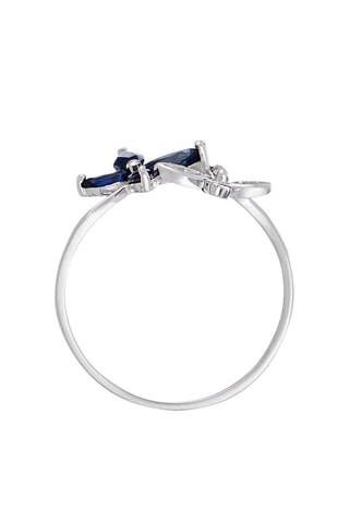 Anel Héméra Ouro branco, diamantes e safira