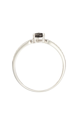 Anel Eugénie Ouro branco, safira e diamantes