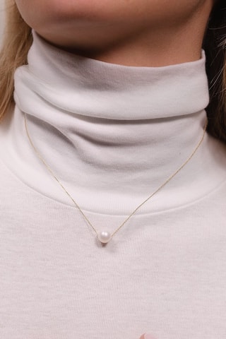 Corrente Single pearl Ouro amarelo e pérola natural