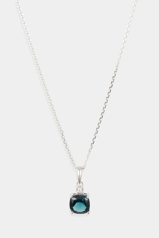 Pendente Tonga Ouro branco, diamante e London Blue topázio