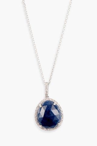 Pendente Bermudes Nouvelles Ouro branco, safira e diamantes