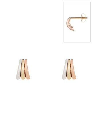Boucles d'oreilles Trianon - Or jaune, or blanc et or rose