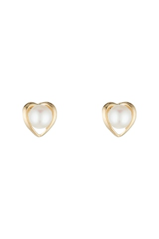 Puces Amour de perle  -  Or jaune et perle d'eau douce