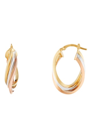 Créoles Triple or  - Or blanc, jaune et rose