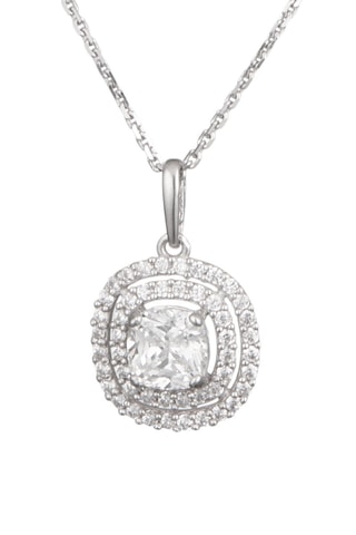 Pendentif Carré brillant - Or blanc