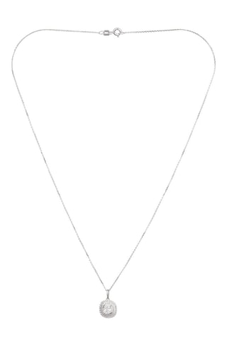Pendentif Carré brillant - Or blanc