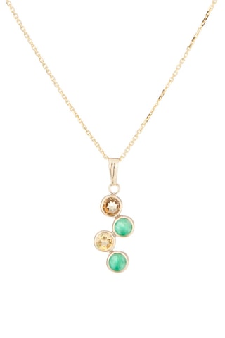 Pendentif Quadra - Or jaune, émeraudes et citrines