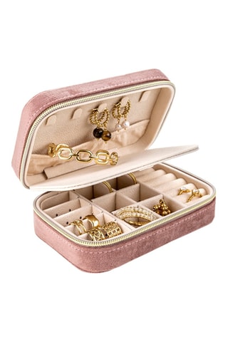 Boîte à bijoux en velours Berlin - Rose foncé