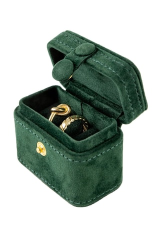Boîte à bijoux en velours - Vert forêt - Walter Bach
