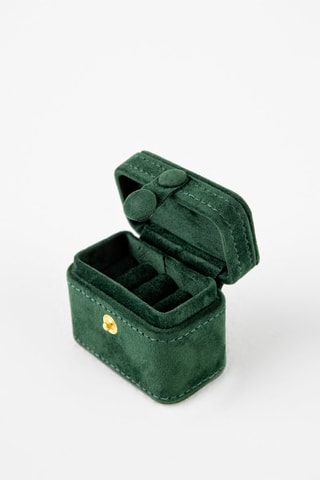 Boîte à bijoux en velours - Vert forêt - Walter Bach