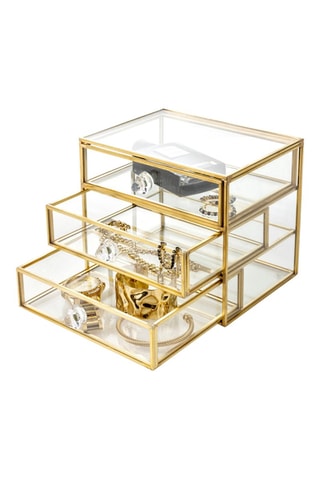 Boîte à bijoux Bremen - Transparent et doré - Walter Bach