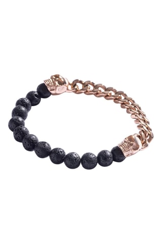 Bracelet - Plaqué ion or jaune et pierres de lave
