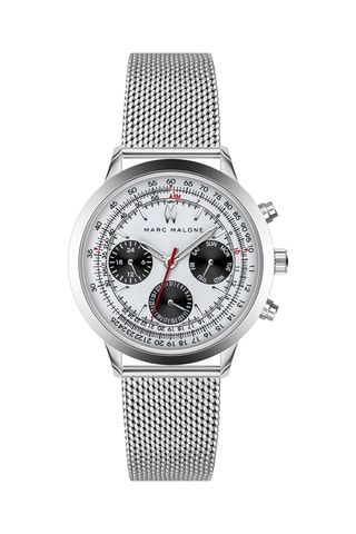 Montre à quartz en acier - Argenté et blanc